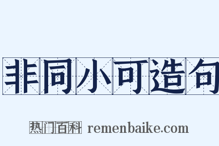 非同小可造句是什么意思的图片